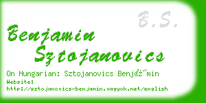 benjamin sztojanovics business card